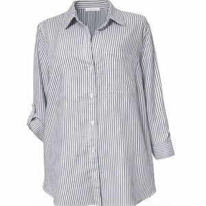 Velvet Heart Shirt Womens 2XL Striped Button Up Long Sleeve Pocket Top Blouse